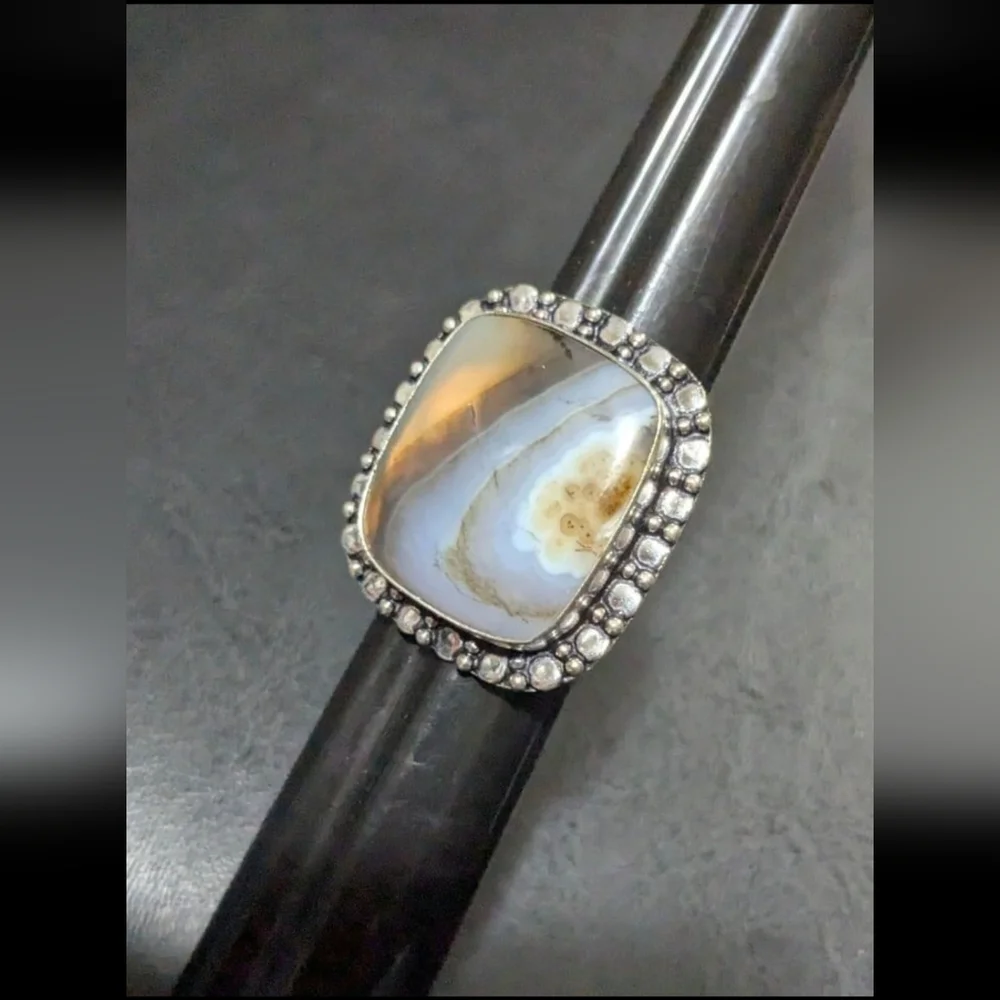 Handcrafted Bohemian Montana Jasper Ring (8) - Picture 4 of 12